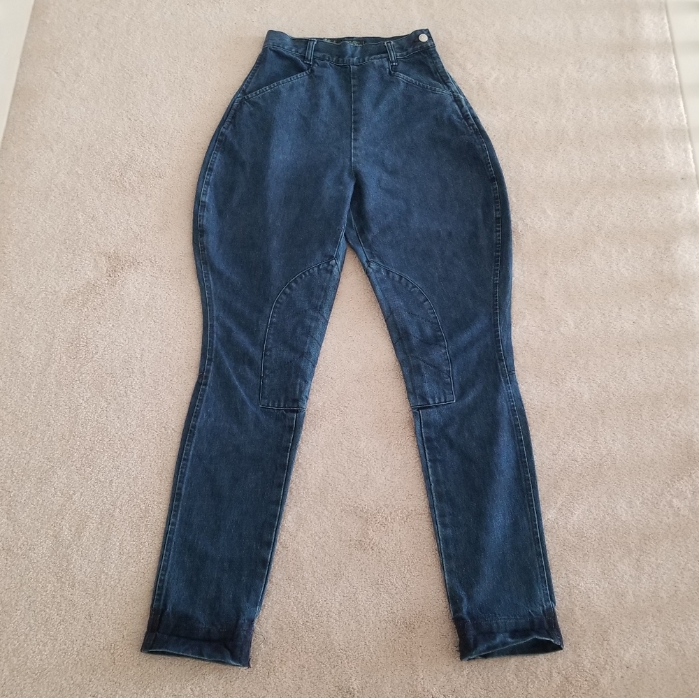 Ralph Lauren Country Vintage Union Made ILGWU Blue Denim Jodhpur Jeans Size 6